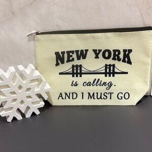 New York Themed Canvas Pouch